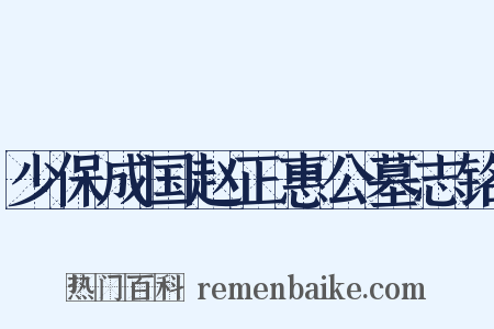 少保成国赵正惠公墓志铭是什么意思的图片